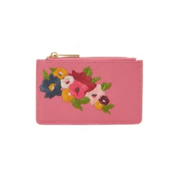 Accessorize London Pink Floral Embroidered Card Holder-picture-14