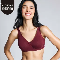 nykd by nykaa No Sweat Breast Separating Breathe Cotton Non Padded Non Wired Bra Maroon NYB105-picture-24