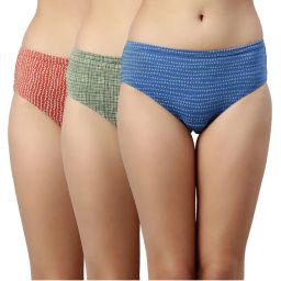 Enamor Womens Full Coverage & Mid Waist Antimicrobial, Hipster Panty - Multi-color-picture-34