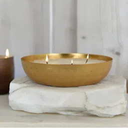Manor House Roshni Scented Flovored Wax Filled Metal Bowl Urli 6 Inches-picture-28