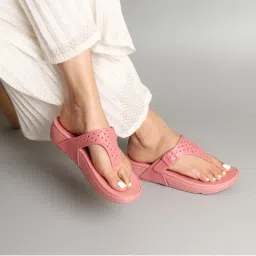 Indifeet Peach Comfortable and Casual Rubber Slip On Flipflops-picture-33