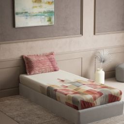 Ddecor Live Beautiful Cotton Geometric Cherish 144TC Single Bedsheet With Pillow Cover - Red-picture-0