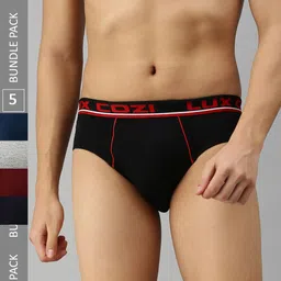 Lux Cozi Men Pack Of 5 Assorted Pure Cotton Basic Briefs COZI_BIGSHOT_BRF_ASST_5PC-picture-14