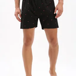 SHOWOFF Printed Cotton Slim Fit Boxer 142-11_Black-image-72