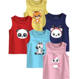 Minicult Kids Pack Of 5 Printed Cotton  Innerwear Vests
VST_PT_E004_14_P5-picture-38