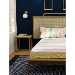 Urban Space Serene Cotton Bedsheets for Double Bed with Pillow Cover-Multi Colour-Pastel-picture-24