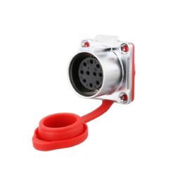 LP-24 Female 10 Pin Soldering Type Floating Power Socket with Metal Shell IP67 400V 10ALP-24 Female 10 Pin Soldering Type Floating Power Socket with Metal Shell IP67 400V 10A image 1