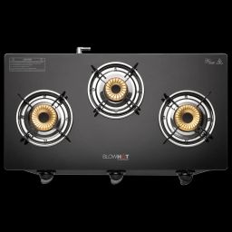 BLOWHOT Pearl Toughened Glass Top 3 Burner Manual Gas Stove (Premium Glass Finish, Black)-picture-23