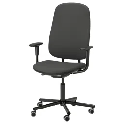 smörkull Office chair with armrests, Gräsnäs dark grey-image-66
