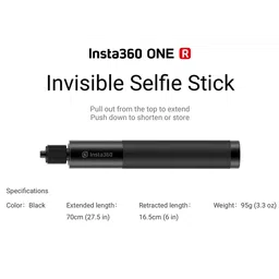 Insta360 ONE R Invisible 70cm Adjustable Selfie Stick for Camera (Auto Removed in 360 Shots, Black) image 4