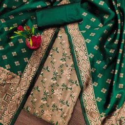 KALINI Ethnic Motifs Unstitched Dress Material-image-35