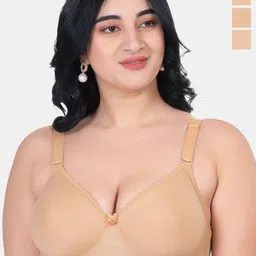 KOMLI Pack of 3 Cotton Minimizer Bra - Full Coverage Lightly Padded-7
