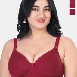 KOMLI Pack Of 3 Full Coverage Lightly Padded Bra-image-10
