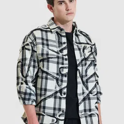 Snitch Men Checked Acrylic Tailored Jacket-picture-4
