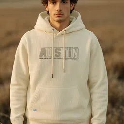SUN 'N' SUMMER Men Typography Printed Hooded Pullover Sweatshirt-picture-0
