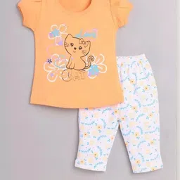 CUTEVIBE Girls Floral Printed Cotton Blended Clothing Set-image-98