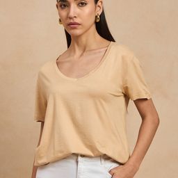 COLOR CAPITAL Women Solid Scoop Neck Relaxed Fit T-shirt-image-58