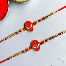 Crunchy Fashion Kids Set Of 2 Spiderman and Avenger Artificial Beaded Thread Rakhis-image-15