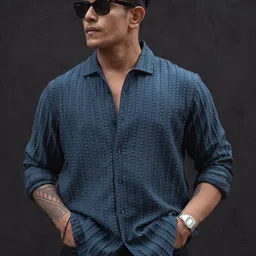 Powerlook Men Grid Tattersall Checks Opaque Casual Shirt-image-65