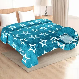 REALDREAM Blue Floral Mild Winter 300 GSM Single Bed Dohar-picture-22