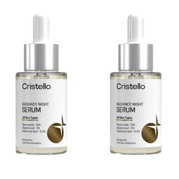 Cristello Set Of 2 Niacinamide 10% + Glycolic Acid Radiance Night Serum - 30 ml Each-13