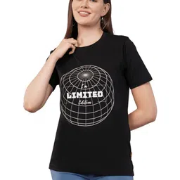 AgAtelier Typography Printed Cotton T-shirt-picture-30