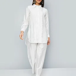 max Embroidered Long Sleeves Chanderi Shirt With Palazzo-image-42