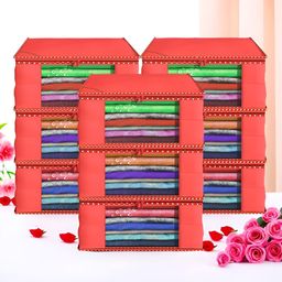 Myntra Elegant Homes Red Set of 6 Regular Multi-Utility Organisers-1