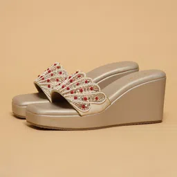 ERIDANI Embellished Ethnic Wedge Heel Sandals-picture-40