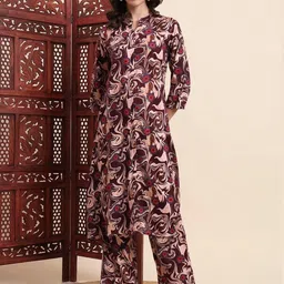 PPAPITA Women Maroon Kurta Sets-picture-16
