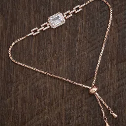 Kushal's Fashion Jewellery Cubic Zirconia Rose Gold-Plated Wraparound Bracelet-2