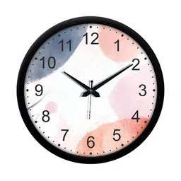 Aura White & Black Printed Round Contemporary Modern Wall Clock-6