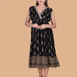 Moda Rapido Print Crepe Maxi Dress-image-89