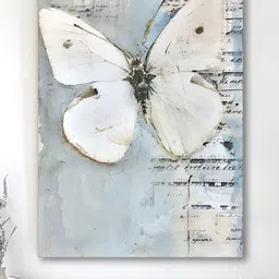 Myntra Elegant Homes Blue & White 1 Piece Canvas Birds and Animals Wall Paintings-image-19