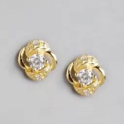 Carlton London 925 Sterling silver Gold Plated Floral Studs Earrings-37