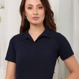 CORSICA Women Shirt Collar Crop Top-picture-30