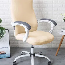 HOKIPO Beige 140 GSM Stretchable Office Chair Cover-image-47