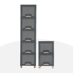 Kuber Industries Grey 2 Pieces Textured Foldable Organisers image 2
