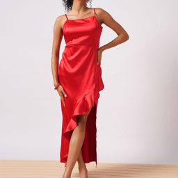 Globus Women Shoulder Straps Ruffled Maxi Dress-image-62