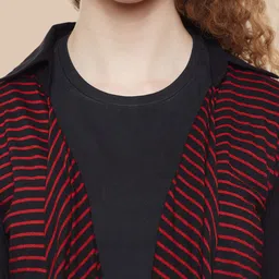 Hypernation Striped Open Front Cotton Shrug image 5