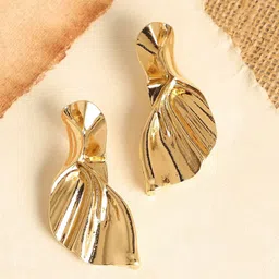 DressBerry Gold-Plated Contemporary Drop Earrings-16