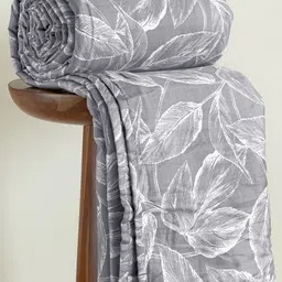 HOMEMONDE Grey & White Floral AC Room 210 GSM Double Bed Dohar-image-51