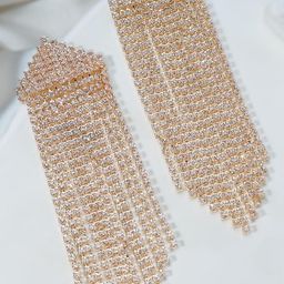 Estailo fashion Artificial Stones Studded Contemporary Drop Earrings-image-91