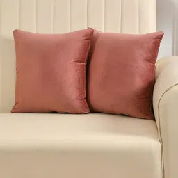 Yellow Weaves Rose Gold 2 Pieces Velvet Square Cushion Covers-image-98