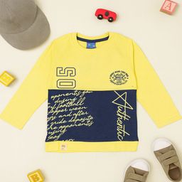 YK X JUST KiDDiNG Boys Typography Printed Round Neck Cotton T-shirt-picture-8