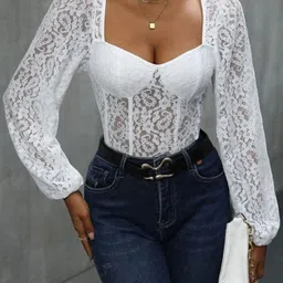 StyleCast Embellished Sweetheart Neck Bodysuit-picture-16