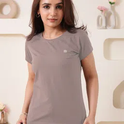 Larqi Women Solid Round Neck Cotton T-shirt-picture-39