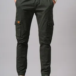 PAUL STREET Men Smart Slim Fit Cargos Trousers-picture-44