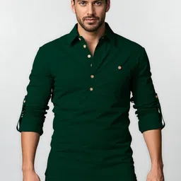 Yugnik Men Shirt Collar Cotton Kurta-picture-43