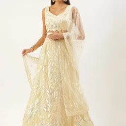 DIVASTRI Embellished Sequinned Semi-Stitched Lehenga & Unstitched Blouse With Dupatta-53